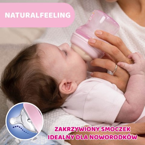 CHICCO NATURALFEELING 0M+ 150 ml Butelka plastikowa, smoczek silikon, przepływ wolny CHICCO NATURALFEELING 0M+ 150 ml Butelka plastikowa, smoczek silikon, przepływ wolny