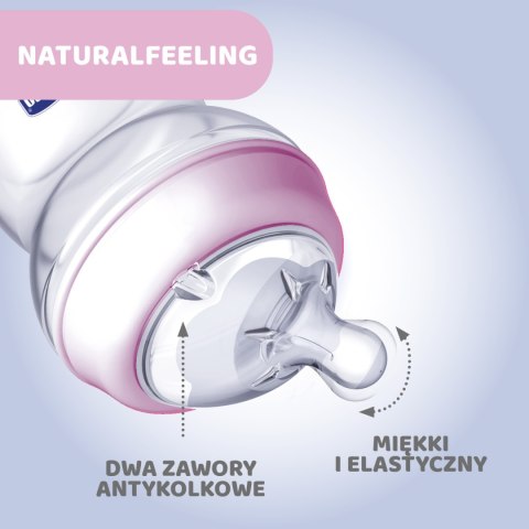 CHICCO NATURALFEELING 0M+ 150 ml Butelka plastikowa, smoczek silikon, przepływ wolny CHICCO NATURALFEELING 0M+ 150 ml Butelka plastikowa, smoczek silikon, przepływ wolny