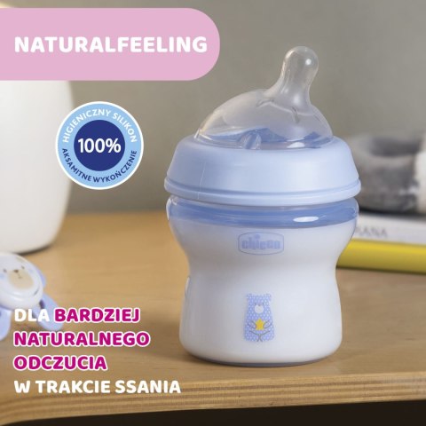 CHICCO NATURALFEELING 0M+ 150 ml Butelka plastikowa, smoczek silikon, przepływ wolny CHICCO NATURALFEELING 0M+ 150 ml Butelka plastikowa, smoczek silikon, przepływ wolny