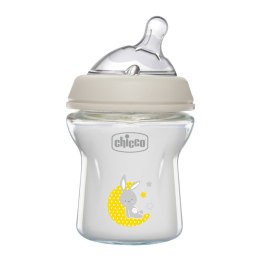 CHICCO NATURALFEELING 0M+ 150 ml Butelka szklana, smoczek silikon, przepływ wolny