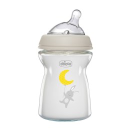 CHICCO NATURALFEELING 0M+ 250 ml Butelka szklana, smoczek silikon, przepływ wolny