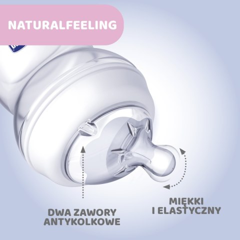 CHICCO NATURALFEELING 0M+ 250 ml Butelka szklana, smoczek silikon, przepływ wolny CHICCO NATURALFEELING 0M+ 250 ml Butelka szklana, smoczek silikon, przepływ wolny