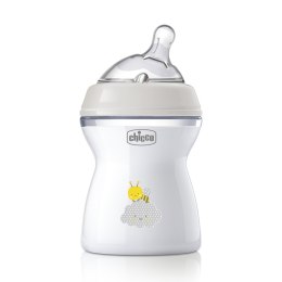 CHICCO NATURALFEELING 2M+ 250 ml Butelka plastikowa, smoczek silikon, przepływ średni