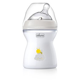 CHICCO NATURALFEELING 2M+ 250 ml Butelka plastikowa, smoczek silikon, przepływ średni