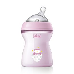 CHICCO NATURALFEELING 2M+ 250 ml Butelka plastikowa, smoczek silikon, przepływ średni