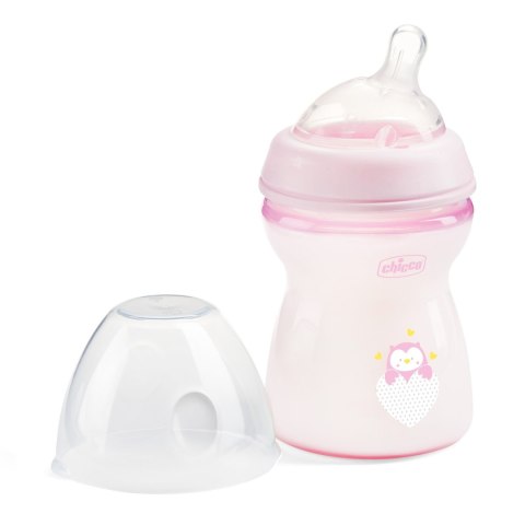 CHICCO NATURALFEELING 2M+ 250 ml Butelka plastikowa, smoczek silikon, przepływ średni CHICCO NATURALFEELING 2M+ 250 ml Butelka plastikowa, smoczek silikon, przepływ średni