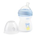 CHICCO NATURALFEELING 2M+ 250 ml Butelka plastikowa, smoczek silikon, przepływ średni