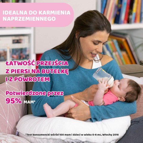 CHICCO NATURALFEELING 2M+ 250 ml Butelka plastikowa, smoczek silikon, przepływ średni CHICCO NATURALFEELING 2M+ 250 ml Butelka plastikowa, smoczek silikon, przepływ średni