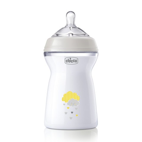 CHICCO NATURALFEELING 6M+ 330 ml Butelka plastikowa, smoczek silikon, przepływ szybki