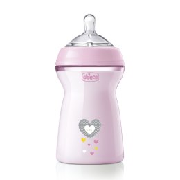 CHICCO NATURALFEELING 6M+ 330 ml Butelka plastikowa, smoczek silikon, przepływ szybki