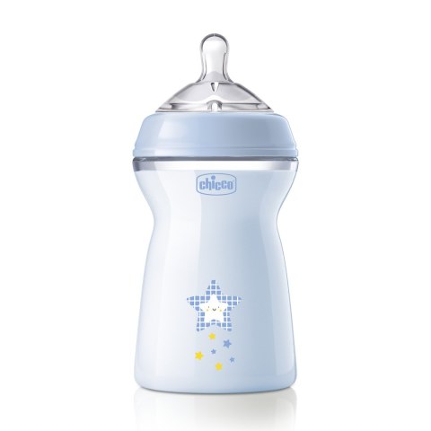 CHICCO NATURALFEELING 6M+ 330 ml Butelka plastikowa, smoczek silikon, przepływ szybki
