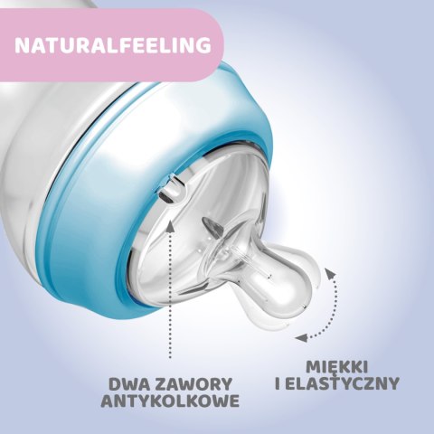 CHICCO NATURALFEELING 6M+ 330 ml Butelka plastikowa, smoczek silikon, przepływ szybki CHICCO NATURALFEELING 6M+ 330 ml Butelka plastikowa, smoczek silikon, przepływ szybki