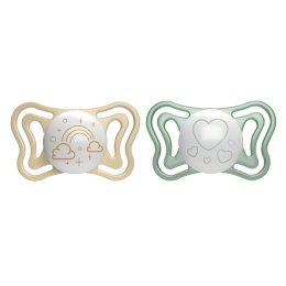 CHICCO PHYSIO LIGHT 2-6M Smoczek do uspokajania, silikonowy, LUMI, 2 szt.