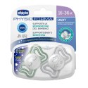 CHICCO PHYSIO LIGHT 6-36M Smoczek do uspokajania, silikonowy, LUMI, 2 szt.