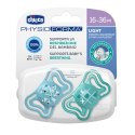 CHICCO PHYSIO LIGHT 6-36M Smoczek do uspokajania, silikonowy, niebieski, 2 szt.