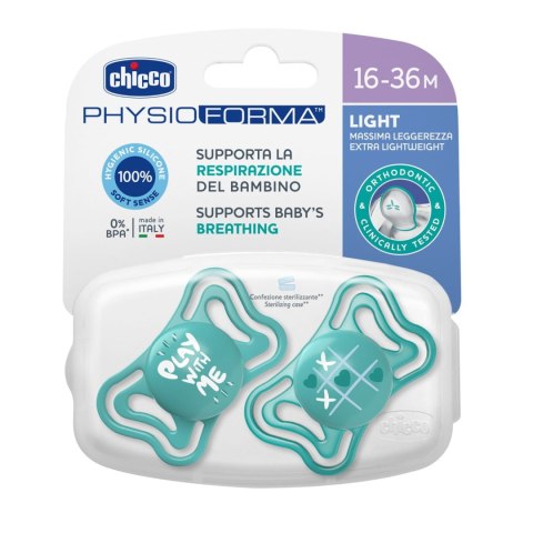 CHICCO PHYSIO LIGHT 6-36M Smoczek do uspokajania, silikonowy, niebieski, 2 szt. CHICCO PHYSIO LIGHT 6-36M Smoczek do uspokajania, silikonowy, niebieski, 2 szt.