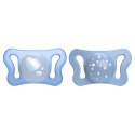 CHICCO PHYSIO MICRO 0-2M Smoczek silikonowy, do uspokajania, niebieski, 2 szt.