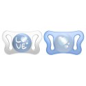 CHICCO PHYSIO MICRO 0-2M Smoczek silikonowy, do uspokajania, niebieski, 2 szt.