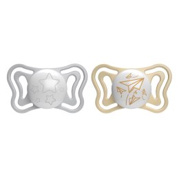 CHICCO PHYSIOFORMA LIGHT LUMI 6-16M+ Smoczek uspokajający silikonowy, 2 szt.