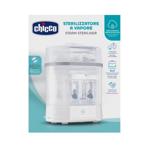 CHICCO Sterylizator elektryczny 3 w 1, 3 konfiguracje parowej sterylizacji CHICCO Sterylizator elektryczny 3 w 1, 3 konfiguracje parowej sterylizacji