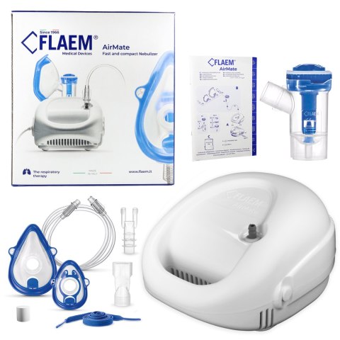 FLAEM AIRMATE Inhalator tłokowy dla dzieci i dorosłych, zestaw z akcesoriami FLAEM AIRMATE Inhalator tłokowy dla dzieci i dorosłych, zestaw z akcesoriami