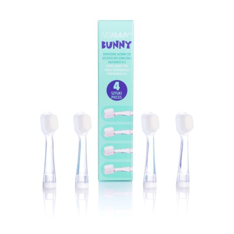 VITAMMY BUNNY Końcówki do szczoteczki sonicznej, delikatne nanowłókna, 4 szt.