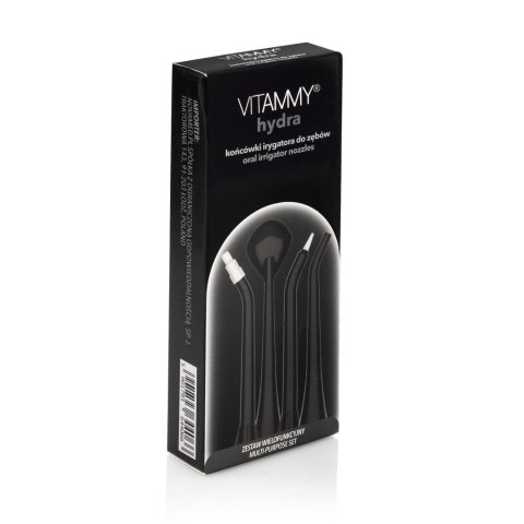 VITAMMY HYDRA CZARNE Końcówki do irygatora, wielofunkcyjne, 4 szt. VITAMMY HYDRA CZARNE Końcówki do irygatora, wielofunkcyjne, 4 szt.