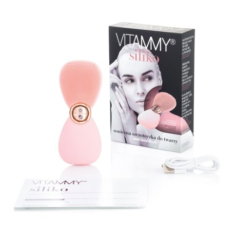 VITAMMY SILIKO PUDROWY RÓŻ Szczoteczka soniczna do twarzy, masażer, oczyszczanie VITAMMY SILIKO PUDROWY RÓŻ Szczoteczka soniczna do twarzy, masażer, oczyszczanie