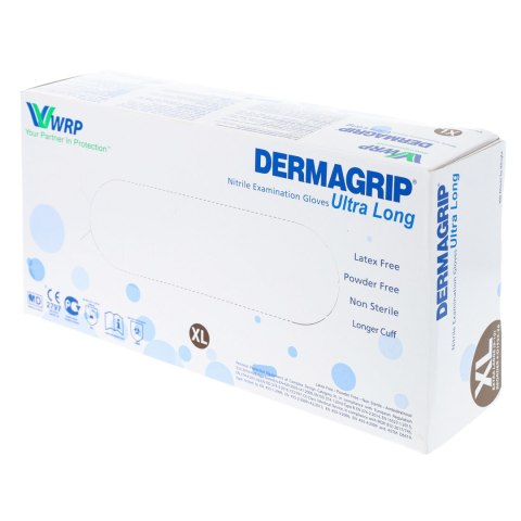 ZARYS DERMAGRIP ULTRA LONG XL Rękawiczki nitrylowe medyczne, bezpudrowe, 100 szt.